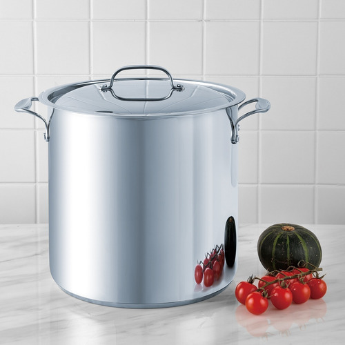 Imagen 2 de 2 de Olla Con Tapa De Acero Inoxidable 15ltrs