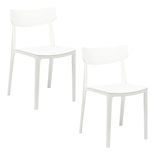 Sillas Plástica Rio Jardín Cocina Comedor Apilables Pack X 2