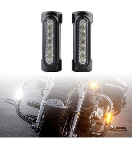 Imagen 1 de 5 de Luces Auxiliares Negro Para Defensa De Harley Davidson Y Otr