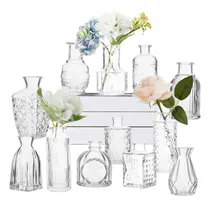 Comprar Juego De 12 Floreros Jarrones De Vidrio Cristal Transparente