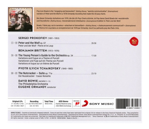 David Bowie Peter And The Wolf Cd Importado