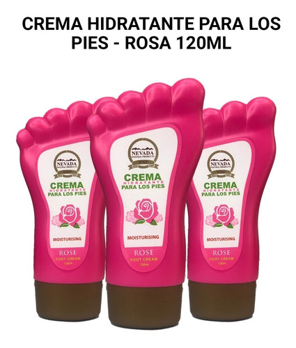 3 Crema Hidratante Para Los Pies - Rosa 120ml