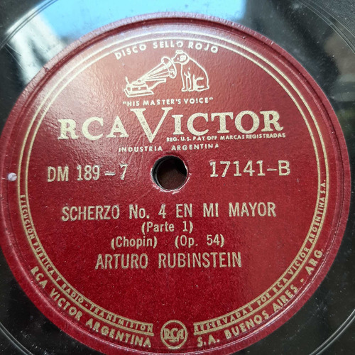 Pasta Arturo Rubinstein Chopin Rca Victor Tc54