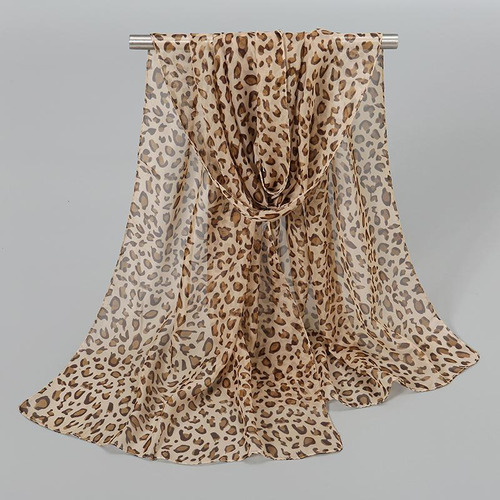 Bufanda De Seda Para Mujer Con Chal De Leopardo