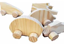 Comprar Set 4 Autitos De Madera Montessori Waldorf- Mis Juguetes