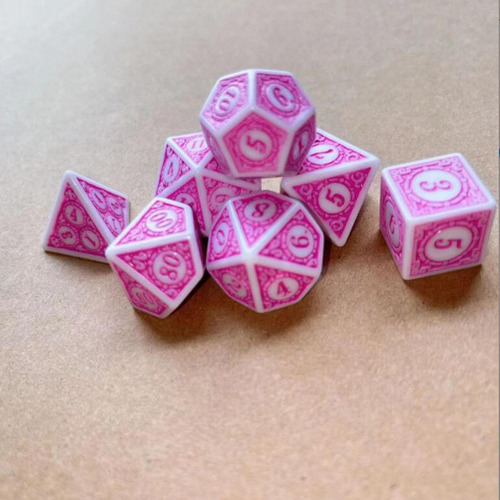 2 X 7x Dados De Juego De Rosa