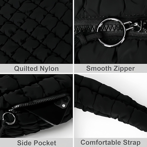 Bolso Tote Acolchado Para Mujer: Bolsa Puffer Grande Hombro