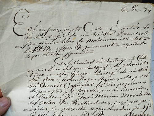 Documentos Antiguo 1862 My (Usado)