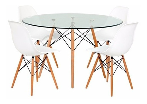 Combo Mesa Eames 1 Metro + 4 Sillas Eames Blanco O Color