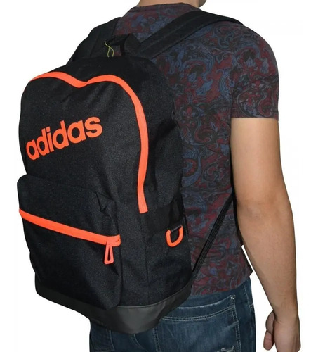 Mochila adidas Neo Daily - Negro/naranja - Cd9913 | Meses sin intereses