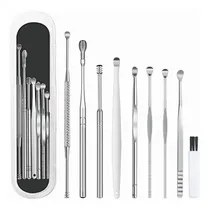 Comprar Limpia Oidos Limpiador De Oidos Inoxidable Con Estuche 9pcs