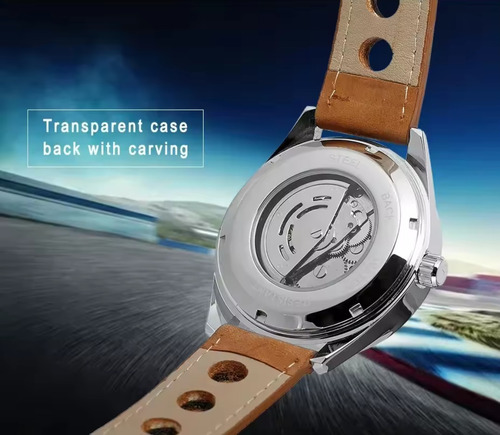 Reloj Mecánico Automático Forsining For19 Brown Black Marrón Negro Negro