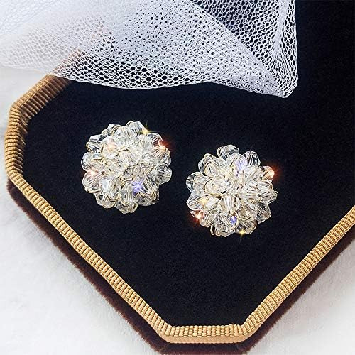 Aimimier Pendientes De Tuerca Con Flores De Cristal Para Nov