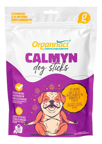 Petisco Funcional Calmyn Dog Sticks 160g Organnact 