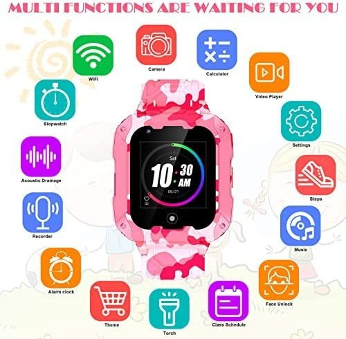 Imagen 7 de 7 de Reloj Inteligente P/niños Cjc Impermeable 3-14 Años - Rosa