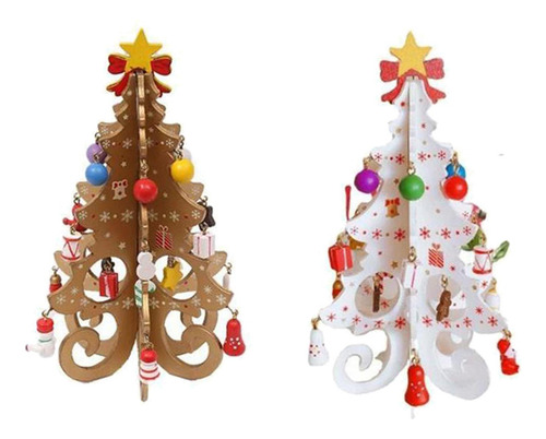2x Gabinete De Escritorio De Árbol De Navidad Con Regalo De