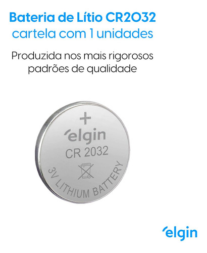 Bateria Blister De Litio Com 1unidade Cr2032 -82349 Elgin