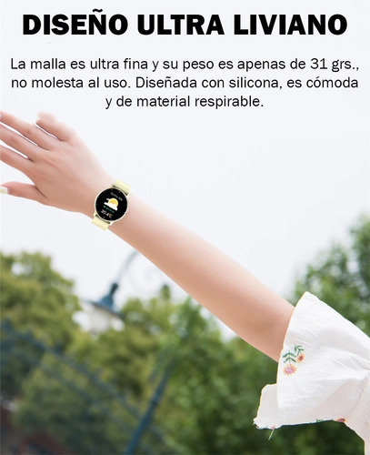 Imagen 7 de 10 de Reloj Smartwatch Tactil Bluetooth Calorias Pasos Sueño