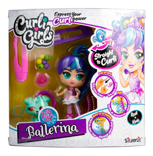 Imagen 2 de 7 de Muñeca Curligirls Edición Deluxe Con Mascota-peloazul