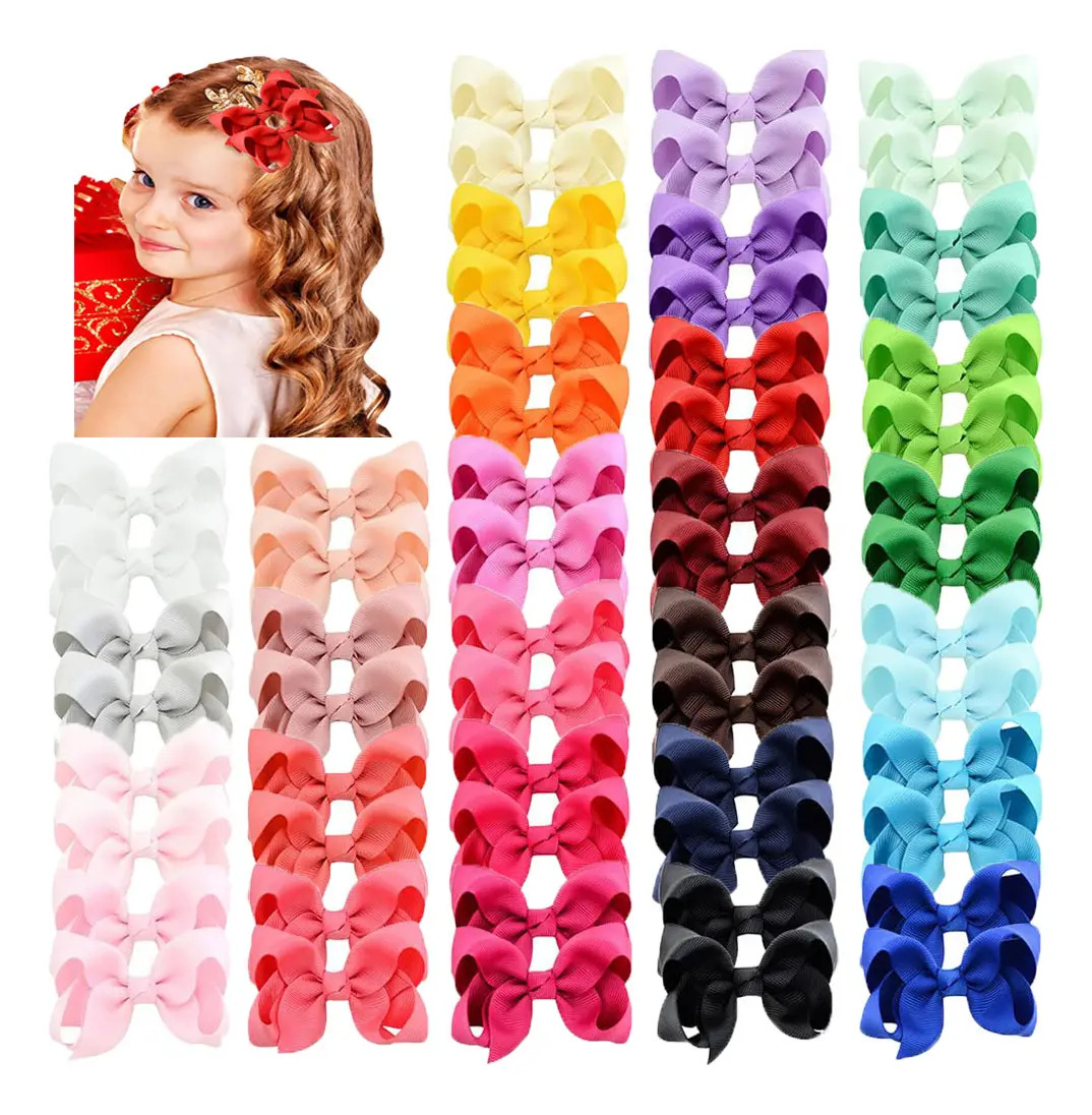 Waikil 58 Pz Broches Cabello Con Grande Moño Para Bebés Niñas Multicolor para regalo el día del niñoes, el regreso a clases o un cumpleaños