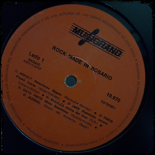 Compilado - Rock Made In Rosario  - Ed Arg  Vinilo Lp