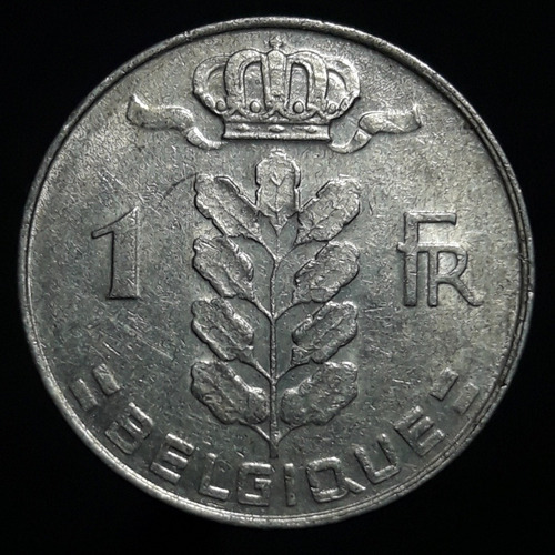 Moneda Bélgica 1 Franc 1977 French Text 