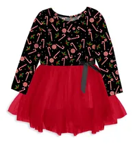Comprar Vestidos De Navidad Para Niñas Pequeñas De Manga Larga Con E
