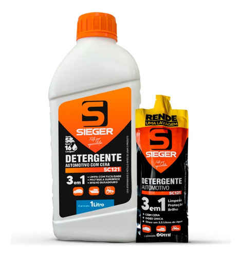 Detergente Automotriz Con Cera Sieger 1 Lt