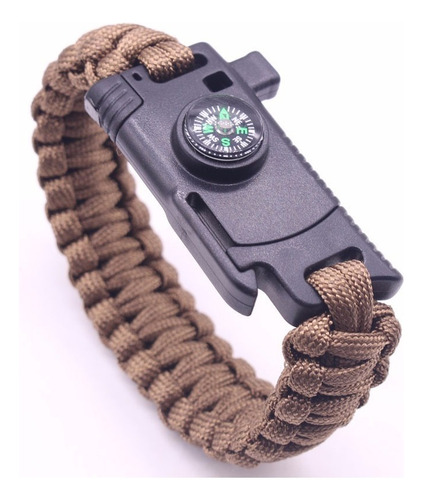 Pulsera Paracord Supervivencia Con Navaja ! Color Negro
