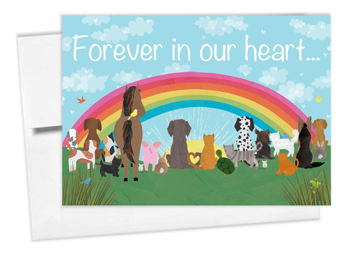 Tarjeta Conmemorativa Rainbow Bridge Pet Sympathy Sobre...