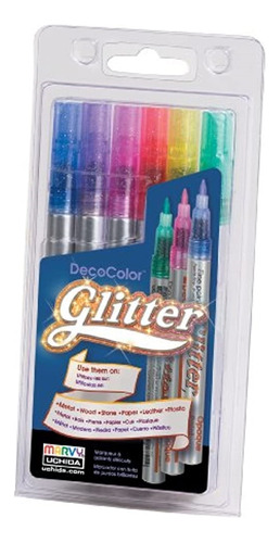 Marcadores Y Resaltadores Con Glitter Set De 6