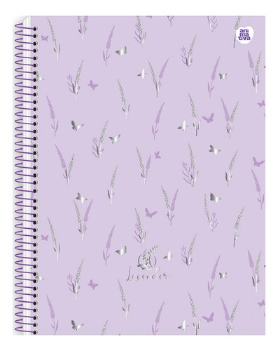 Caderno Lavander 10 Matérias Univ. Espiral Sortido Animativa