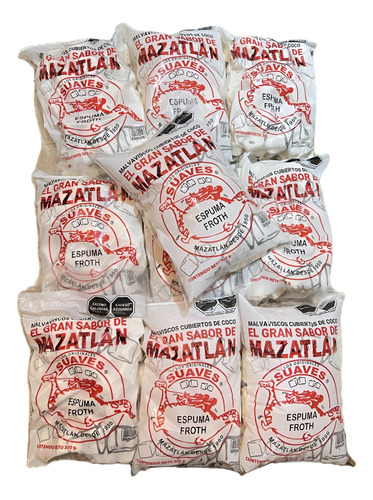 Bombones Malvaviscos Suaves Coco Mazatlán Pack 10 Originales