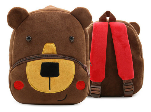 Mochila De Felpa De Animalitos Y Osito De Café Color Coffee Bear