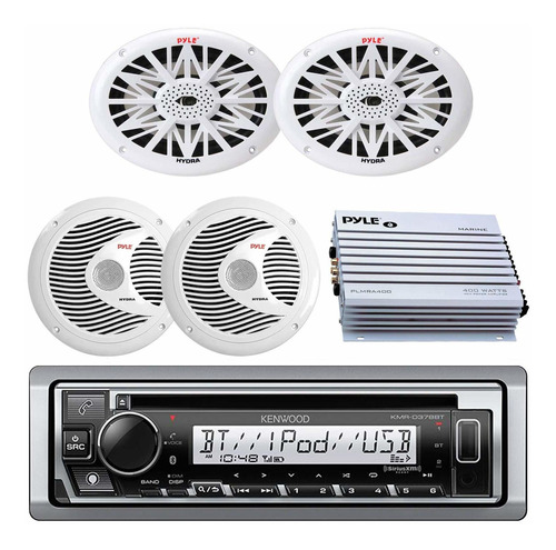 Bluetooth Usb Cd Marine Boat Yate Estereo Radio 2 6x9 6.5 