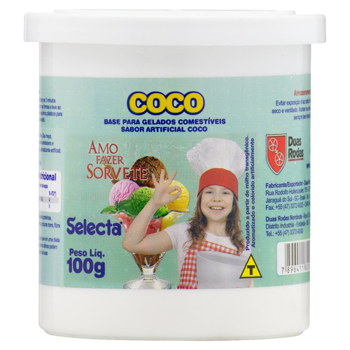 Base para Gelados Comestíveis Coco Selecta Pote 100g