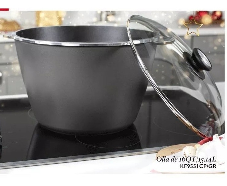 Olla De 15.14 L Con Tapa De Cristal Kitchen Fair Mercado Libre