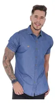 Comprar Camisa Jeans Masculina Moda Social Slim Fit Estilosa Casual