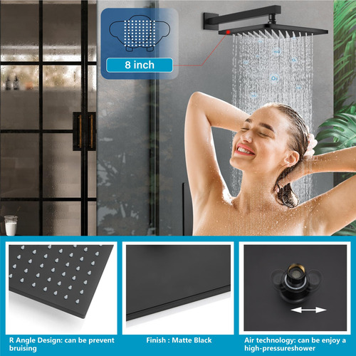 Regadera Cuadrada Y Monomando Para Baño - Ducha Empotrados