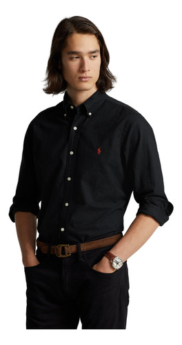 Camisa Oxford Polo Ralph Lauren Classic Fit Black Original