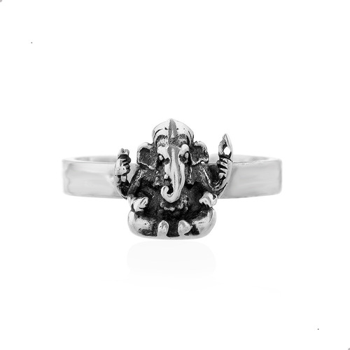 Anel Ganesha, Ajustavel, Prata 925 - 11043401
