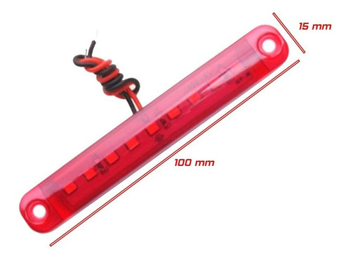 Imagen 2 de 2 de Luz Led Fija Indicadora Lateral Señalizador 12v-24v / Rojo
