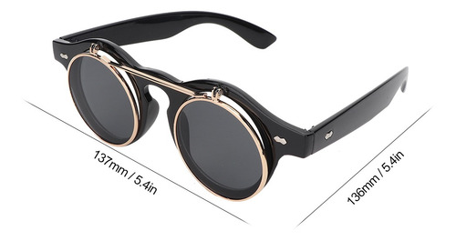Gafas De Sol Con Montura Redonda, Estilo Punk Y Vintage