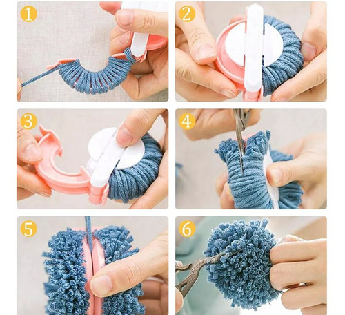 Imagen 3 de 6 de Kit Para Hacer Pompones En Hilo O Lana, 4 Tamaños