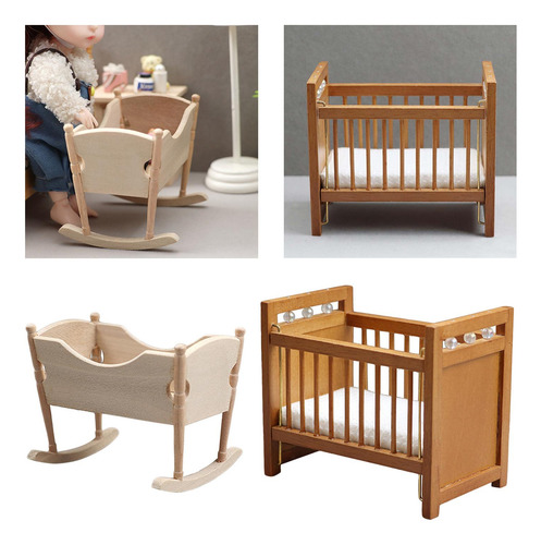 1:12 Dollhouse Cradle Diy Craft Room Decor Accesorios