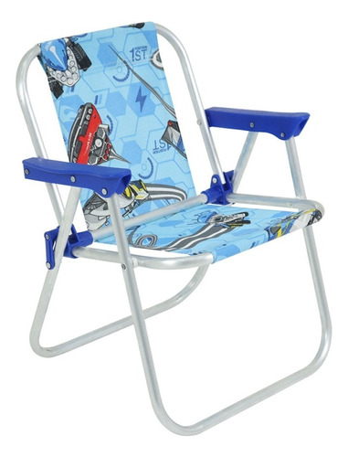 Cadeira De Praia/piscina Infantil Hot Wheels Belfix Cor Azul