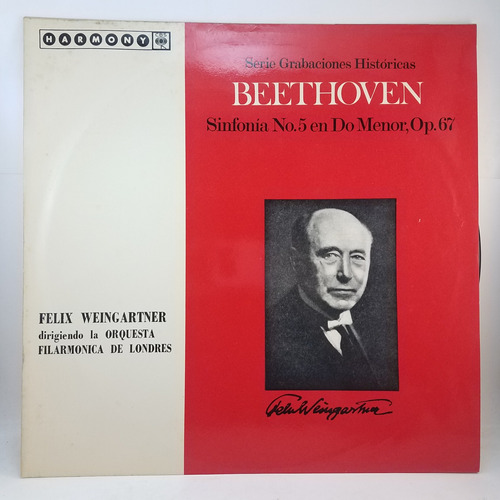 Beethoven Sinfonia N.5 Vinilo Felix Weingarter Londres Ex