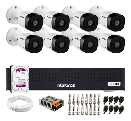 Kit 8 Câmeras Bullet Vhd 1230, Dvr 8 Canais, Hd 2tb Pur