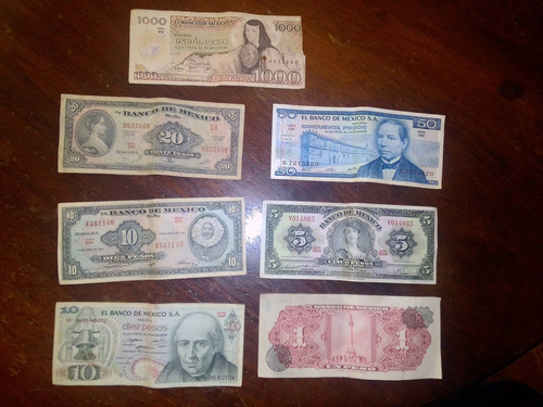 Billetes De Colección De 1000,50,20,10,5 Y 1