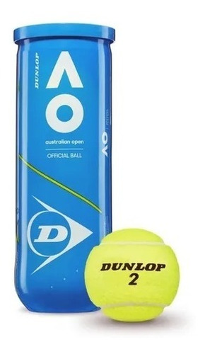 Tubo De Pelotas Dunlop Australian Open Tenis X3 En Raqueton 